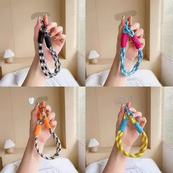 Милый цветной ремешок для мобильного телефона с проставкой, антипотеря, короткий браслет, подвеска, ремешок, веревка, цепочка
