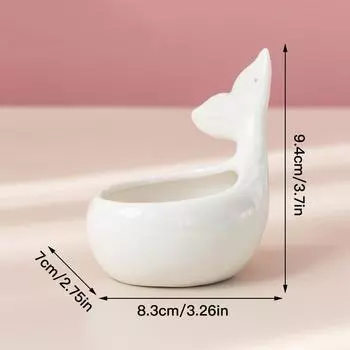 Милый цветочный горшок с китами, сочный горшок, керамический горшок для цветов, домашний декор, настольные украшения, бонсай, горшок для растений, украшение сада белый