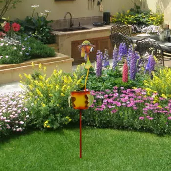 Милый цветочный горшок в виде птицы, садовый колышек, многофункциональный газонный орнамент, дорожка ручной работы жёлтый