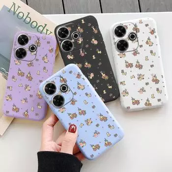 Милый цветочный мягкий силиконовый чехол для Xiaomi Redmi Note 13 Pro 14 Poco C65 Samsung A55 A35 M35 S24 iPhone Huawei Honor 200 Realme Camera противоударный чехол Samsung Galaxy S9 Plus фиолетовый
