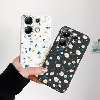 Милый цветочный мягкий силиконовый чехол для Xiaomi Redmi Note 13 Pro 13C 14 Samsung A55 A35 A34 M35 S24 iPhone Huawei Honor 200 70 X7 Realme противоударный чехол Samsung Galaxy S9 Plus