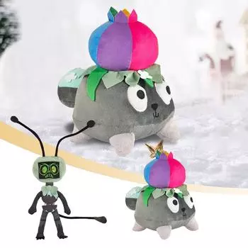 Милый цветочный табурет с длинными ножками и зеленой забавной головой куклы, интересная плюшевая кукла One Size