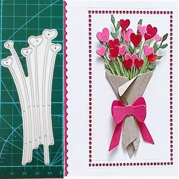 Милый цветочный узор любви, металлические трафареты, ремесленные штампы для тиснения для изготовления карт, декор, трафарет для скрапбукинга