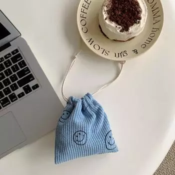 Милый Цветочный Вельветовый Маленький Кошелек для Монет Сумка на Шнурке Сумки Женские Украшения Помада Косметика Тоут Веревочный Мешочек для Хранения Сумка на Шнурке