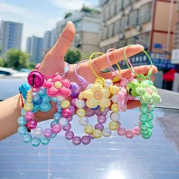 Милый цветок колокольчик телефонная цепочка анти-потеря телефон ремешок веревка для iPhone для Samsung Xiaomi Huawei сумка украшение брелок брелки фиолетовый