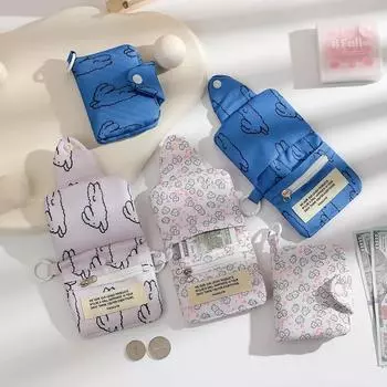 Милый цветок кролик многослойный кошелек для монет студенческая простая сумка для карт наушники дата-кабель сумка для хранения рюкзак кулон