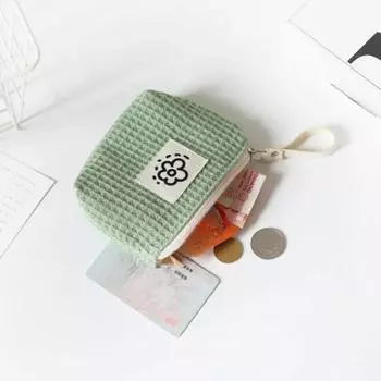 Милый цветок Мягкий квадратный монетница кошелек для денег сумка на запястье Портативный мини помада органайзер автобус удостоверение личности кредитные карты сумки белый