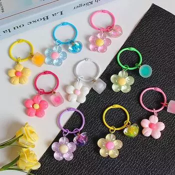 Милый цветок смоляной брелок для наушников чехол сумка кулон DIY аксессуары цветной цветок брелок для ключей автомобиля декор ювелирные изделия подарки
