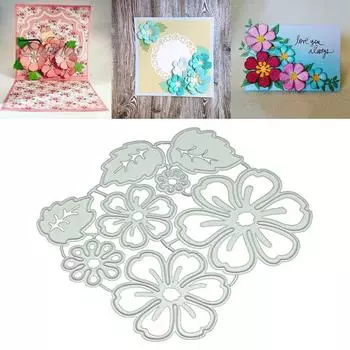 Милый цветок тиснение углеродистой стали штампы DIY бумага художественная открытка украшения серебряный