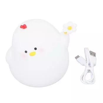 Милый цыпленок ночник силиконовый кран управления 5V теплый белый детский прикроватный светильник украшение стола для