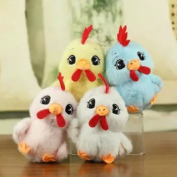 Милый цыпленок плюшевая кукла игрушка кулон брелок рюкзак подвески украшения аксессуары подарки розовый