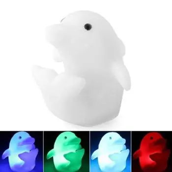 Милый Дельфин 7 меняющихся светодиодных цветов свет ночью дома детская спальня декор лампы