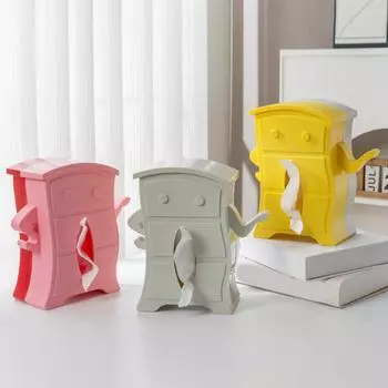 Милый держатель для коробки с салфетками, креативная форма, яркий цвет, нескользящий дизайн, большой вместительный держатель для бумаги, экономящий место на рабочем столе белый