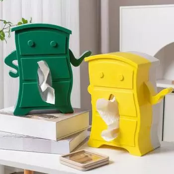 Милый держатель для коробки с салфетками, креативная форма, яркий цвет, нескользящий дизайн, большой вместительный держатель для бумаги, экономящий место на рабочем столе белый