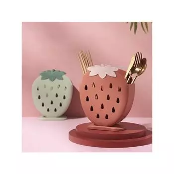 Милый держатель для палочек для еды в виде клубники, полка для сушки кухонных столовых приборов, полая полка для сушки столовых приборов, ложек, вилок, ножей