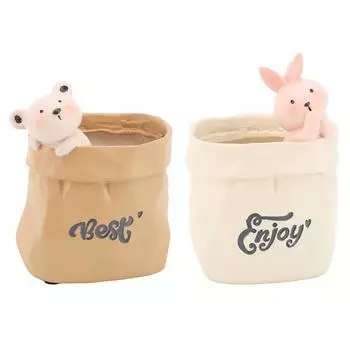 Милый держатель для ручек, многофункциональный, в скандинавском винтажном стиле, держатель для карандашей из смолы для стола, для дома 2245H01 Rabbit