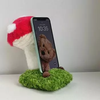 Милый держатель для телефона, креативный, регулируемый угол, фигурки грибов, кукольное украшение для стола, плюшевое украшение для поделки, подарок девушке красный