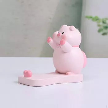 Милый держатель для телефона в виде свиньи, настольная фигурка из смолы, смартфон With Glasses