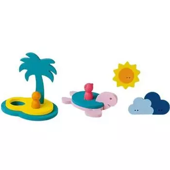 Милый детский игровой 3D-конструктор для ванны Treasure Island, корейские игрушки для ванны