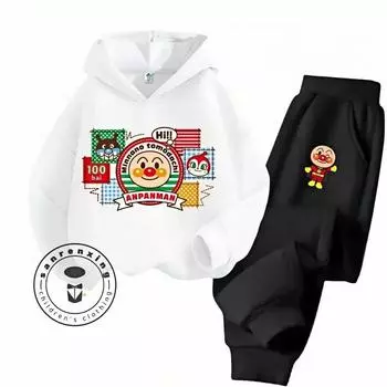 Милый детский комплект с капюшоном в стиле кавайного мультфильма Anpanman, вдохновленный японским стилем, с изображением любимого персонажа мультфильма 2024 года 100