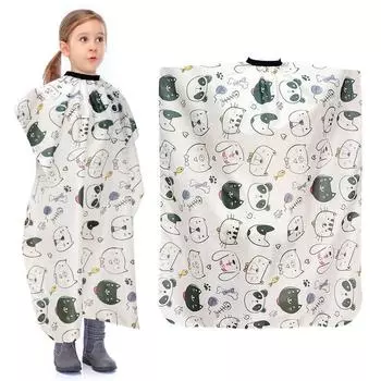 Милый детский парикмахерский плащ профессиональный водонепроницаемый режущий халат парикмахерская белый