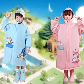 Милый детский водонепроницаемый дождевик ПВХ детский дождевик с ранцем положение дождевик пончо куртка дождевик студенческая дождевик L 105-115CM