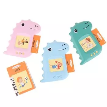 Милый динозавр, машинка для раннего обучения, говорящие карточки для малышей, обучающая машинка с аудиокнигой на английском языке розовый