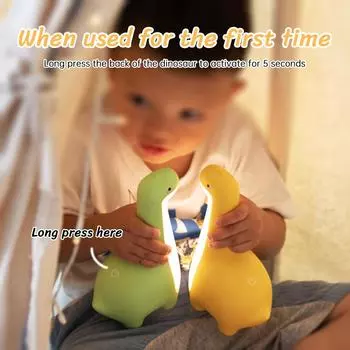 Милый динозавр ночник защита глаз теплый свет ночник лампа USB зарядка детский сон сопровождающий свет для украшения подарок зелёный