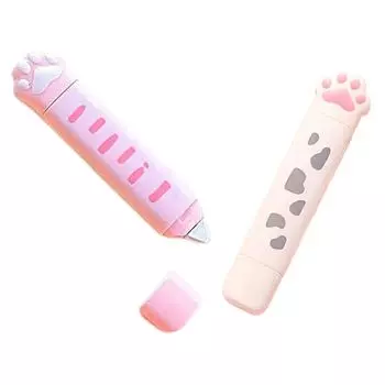 Милый дизайн кошачьей руки 2 в 1 корректирующая лента и сменный набор из 2 корректирующих лент Канцелярские принадлежности Кошка Кошачья лапка Канцелярские принадлежности Милые канцелярские принадлежности