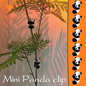 Милый дизайн мини-панда клипса многофункциональное использование плюшевая высокая кукла спальня подвеска качество панда B6R0 Black-1pcs