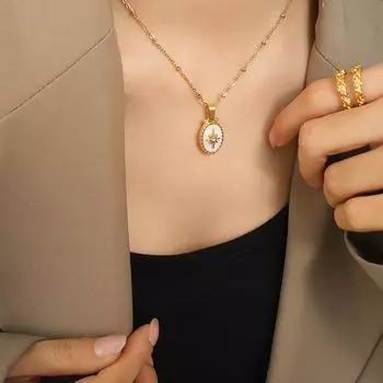 Милый дизайн Niche Design, ожерелье с подвеской в виде белой морской ракушки, манго, звезды, инкрустированной цирконием, женские серьги-гвоздики, комплект украшений в виде вишен в форме сердца