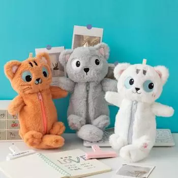 Милый дизайн плюшевая сумка для карандашей плюшевая кукла канцелярская сумка INS сумка для ручек для кошек школьная B