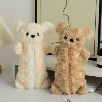 Милый дизайн сумка для ручек в виде животных плюшевая кукла канцелярская сумка новинка плюшевая сумка для карандашей школа A