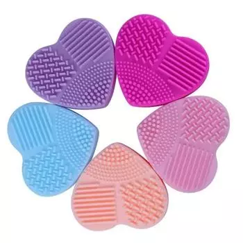 Милый дизайн в форме сердца, чистые кисти для макияжа, кисть для мытья, кремнеземная перчатка, скрубберная доска, косметические чистящие средства для кистей для макияжа