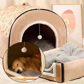Милый домик для домашних животных, мягкая палатка для домашних животных, домик для маленьких, средних и больших собак, зимний теплый домик для кошек, пещера для щенков, товары для животных, диван-кровать для собак шоколадный