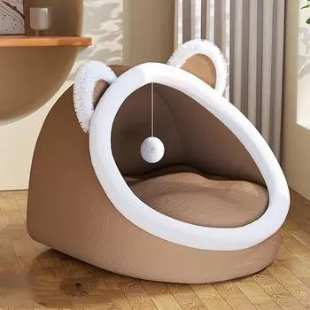 Милый домик для собак и кошек, складной, теплый, мягкий, зимний, кровать для собаки, диван-пещера, домик для щенка, питомник, гнездо для маленьких собак, кровать для кошек S