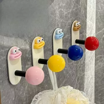 Милый допаминовый крючок для ванной комнаты, не требующий пробивки, прочный, несущий нагрузку, самоклеящийся крючок для дома, настенная вешалка для ванной, крючок для одежды для кухни