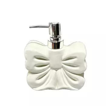Милый флакон для геля для душа 360 мл, керамический, с помпой-дозатором, диспенсер для жидкого мыла, пустой флакон, в форме банта, флакон для эмульсии, отель