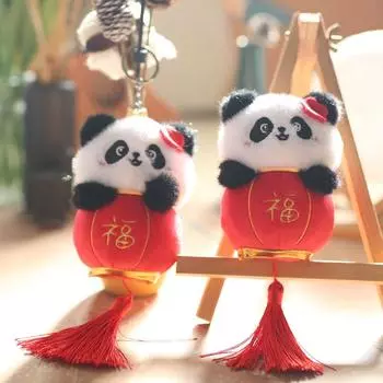 Милый фонарь, подвеска в виде маленькой панды, плюшевая игрушка, кукла, школьный портфель, подвесное украшение, брелок, кукла 15cm