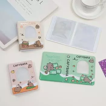 Милый фотоальбом 3 дюйма Love Heart Hollow Picture Storage Case Kpop Card Binder Name Card Book Photocard Holder 36 карманов коричневый