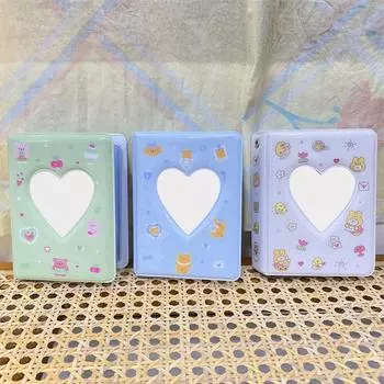 Милый фотоальбом 3 дюйма Love Heart Hollow Picture Storage Case Kpop Card Binder Name Card Book Photocard Holder 36 карманов