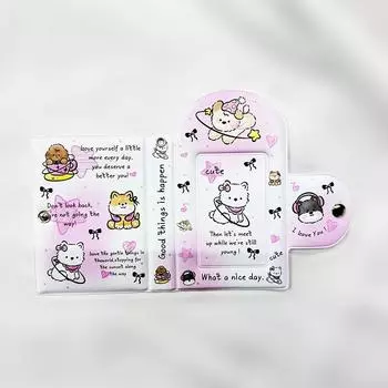 Милый фотоальбом 3-дюймовый держатель для фотокарт Idol Card Binder Collection Book 36 Pocket Book Альбом Чехол для хранения фотокарт A