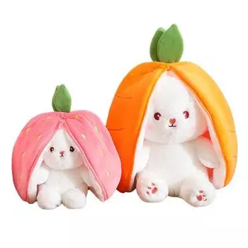 Милый фруктовый трансфигурированный кролик, плюшевая игрушка, мягкая морковь, клубника, кролик, плюшевая кукла для Carrot Rabbit(18cm)