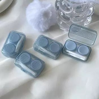 Милый футляр для контактных линз конфетного цвета для девочек, милый портативный набор для контактных линз, контейнер для хранения косметических линз A6