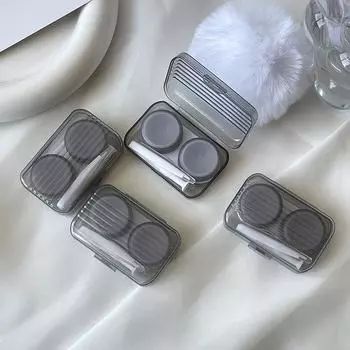 Милый футляр для контактных линз конфетного цвета для девочек, милый портативный набор для контактных линз, контейнер для хранения косметических линз