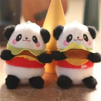Милый гамбургер панда плюшевая кукла мягкие игрушки брелок рюкзак подвески сумка подвесные украшения мультфильм животные дети подарки на день рождения