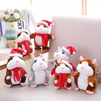 Милый говорящий хомяк, мышь, запись чата, подражание, плюшевая игрушка для питомца, детские рождественские подарки темно-коричневого