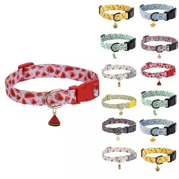Милый хлопковый ошейник для собак средних и больших размеров, специальные мягкие регулируемые ошейники для щенков клубники для девочек и собак женского пола, ошейник для домашних животных 26 бежевый