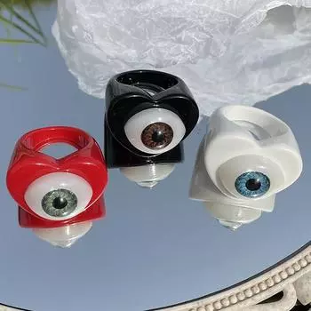 Милый холодный стиль конфетного цвета готический стиль панк ювелирные изделия подарки кольцо демон глаз кольцо из смолы палец чёрный