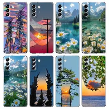 Милый художественный красивый ярко-розовый чехол для телефона Samsung Galaxy S24 S23 S22 S20 Ultra S21 FE 5G S10 S9 Plus S10E S8, прозрачный чехол Samsung S9